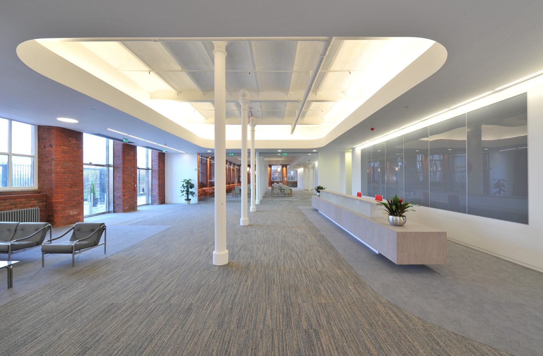 The reception area at Lowry Mill