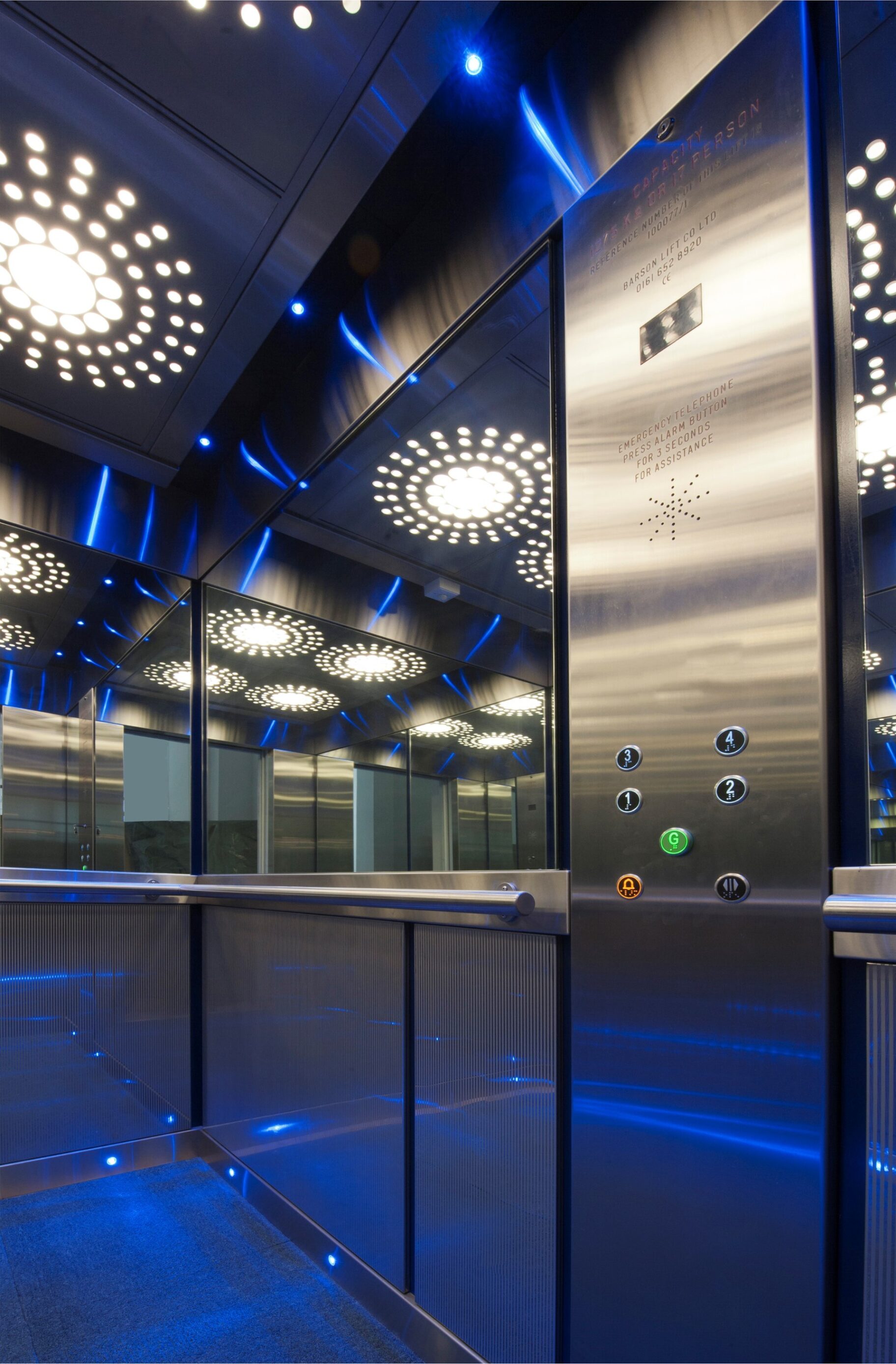 Interior of one of the lifts at Lowry Mill
