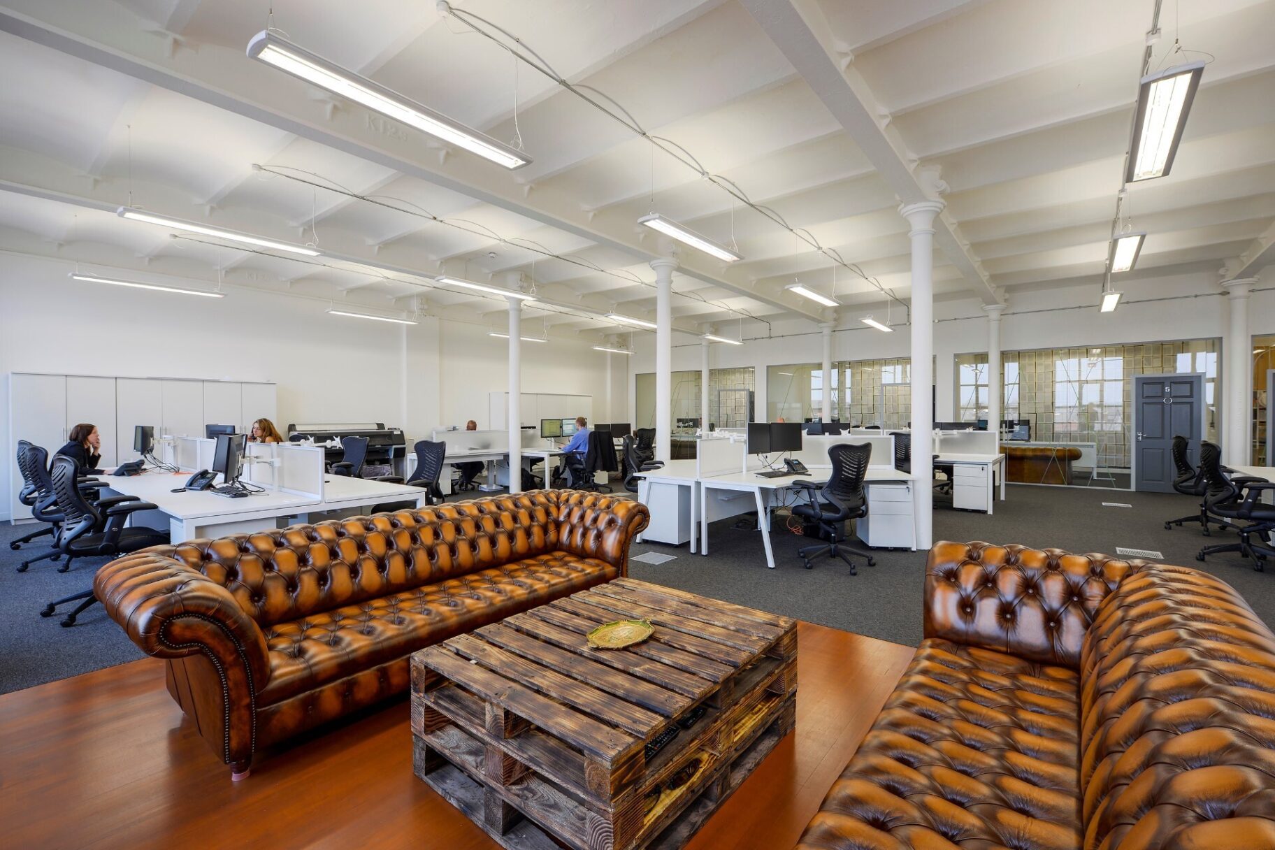 Sofas in an office at Lowry Mill