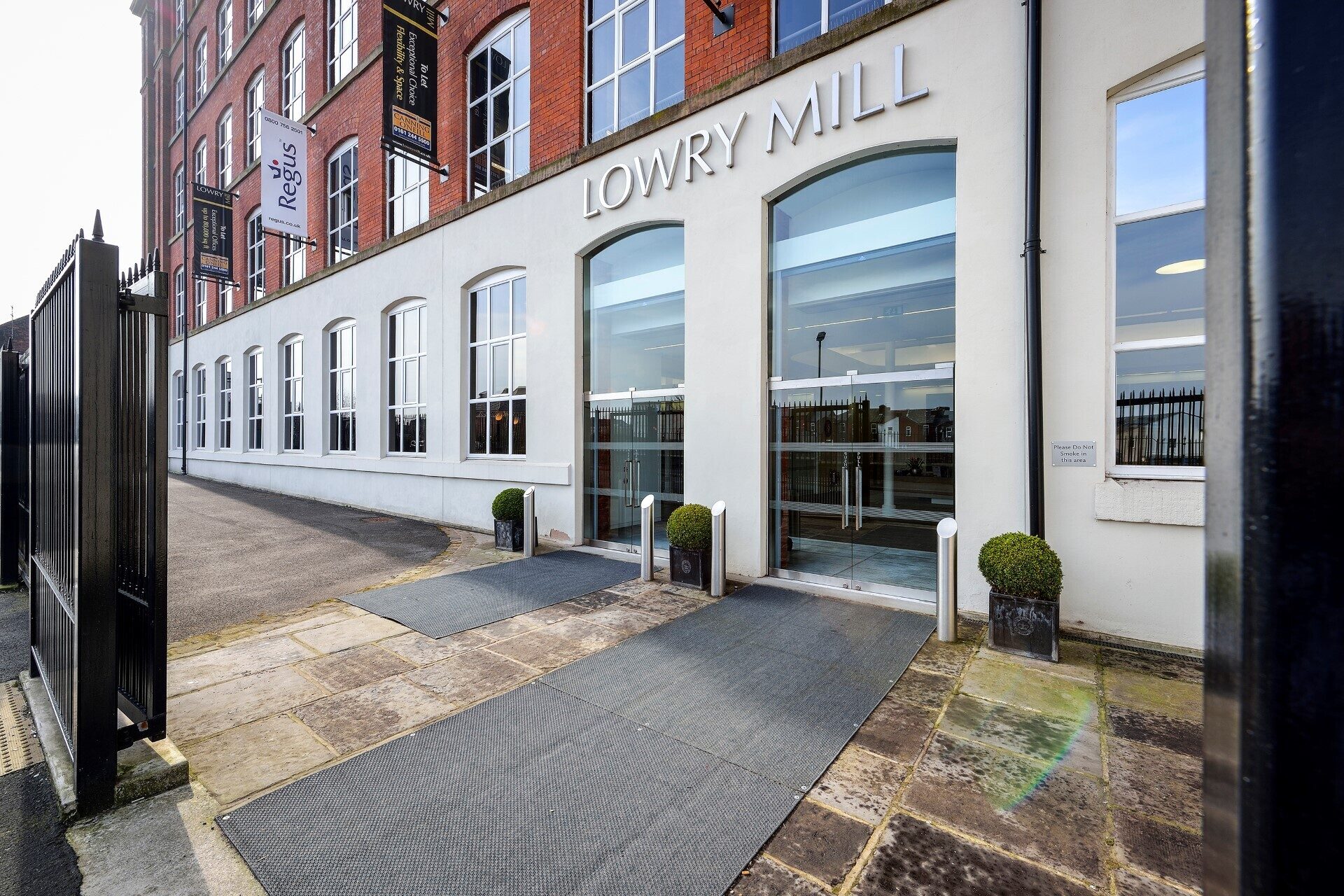 The front entrance at Lowry Mill